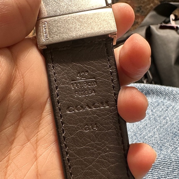 Coach Men's Blue and Gray Leather Belt - Picture 6 of 10